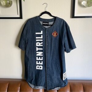 Original #BEENTRILL Medium Wash Denim Button Down by Virgil Abloh,